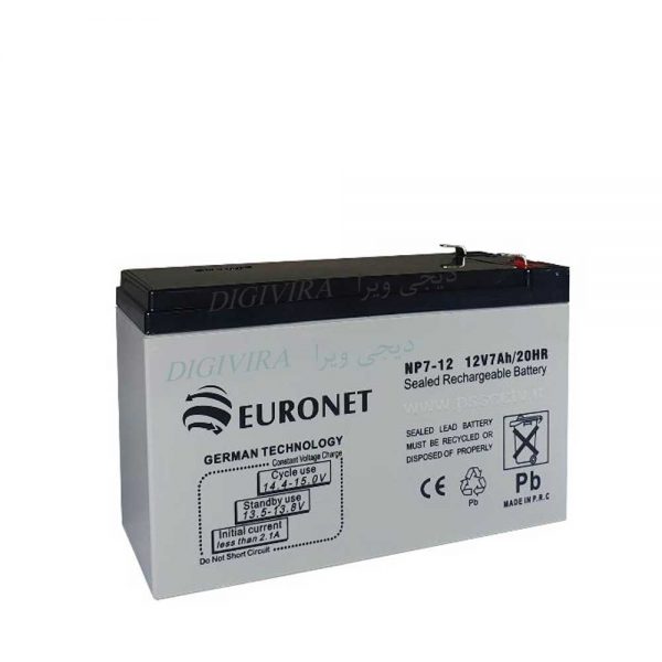 باتری 12 ولت 7.2 آمپر euronet - باطری 7 آمپر یورونت
